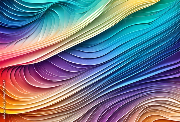 Fototapeta New Rainbow Bright gradient background with mixed colors with tile transition, threads top, in good quality, generative ai