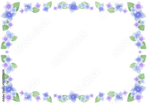 Obraz アジサイのフレーム(ブルー)