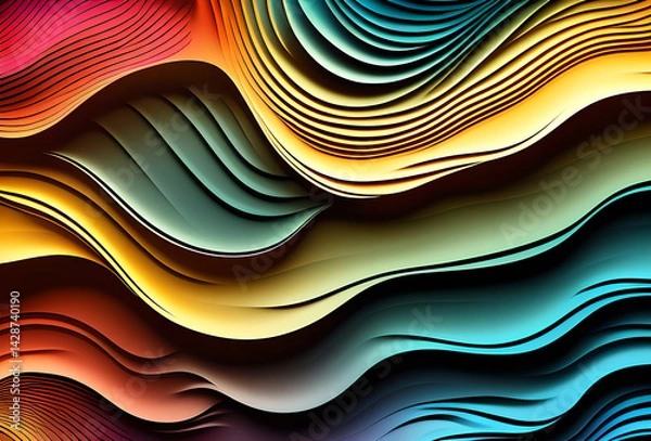 Fototapeta New Rainbow Bright gradient background with mixed colors with tile transition, threads top, in good quality, generative ai