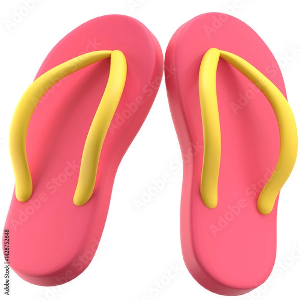 Obraz flip flops 3d icon