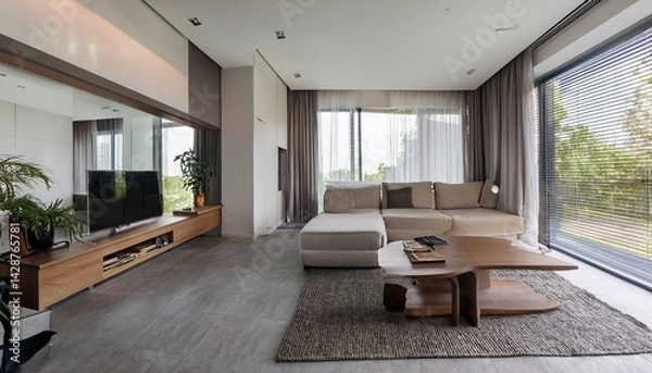 Fototapeta modern minimalist interior design living area