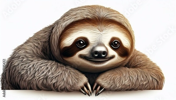 Fototapeta sloth isolated on white background concept of animals