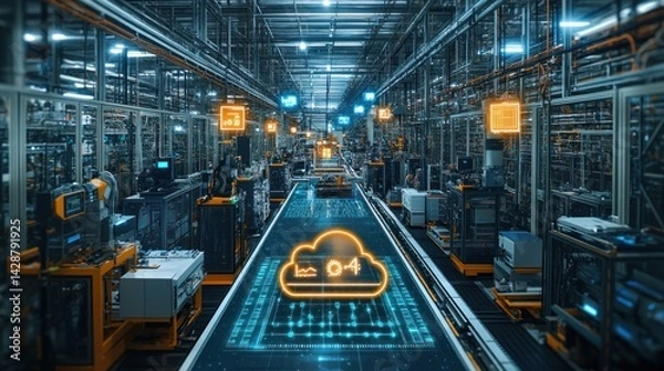 Fototapeta Smart Factory:  Cloud Computing in Industrial Automation