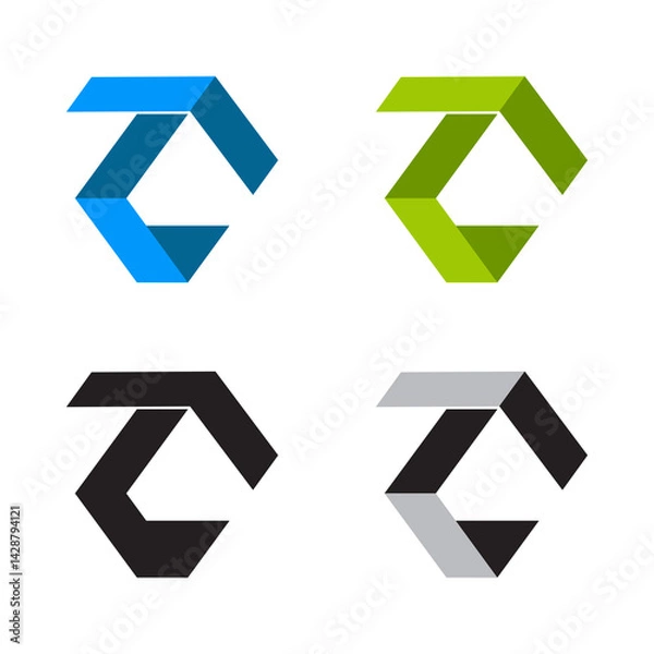 Fototapeta Stock Vector Collection Letter E Logo Design gradient box