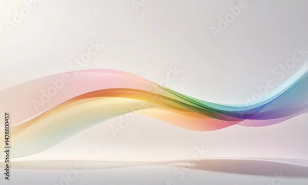 Fototapeta Rainbow Gradient Abstract Curve On White Background