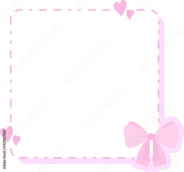 Obraz Decorative Frame with Hearts and Bow