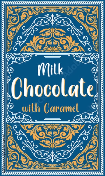 Obraz Milk chocolate - retro decorative ornate label design
