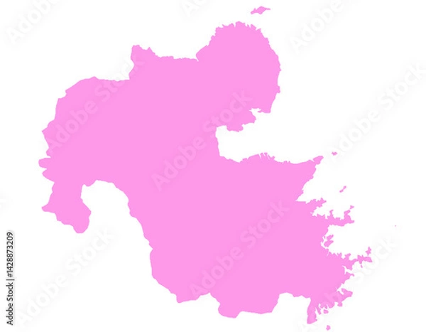 Fototapeta 大分県　地図　ピンク　イラスト