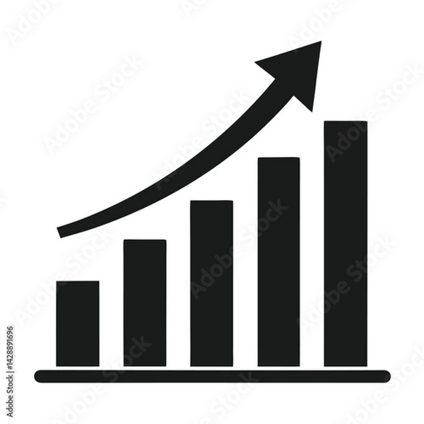Obraz Upward Trend Bar Graph Vector Illustration