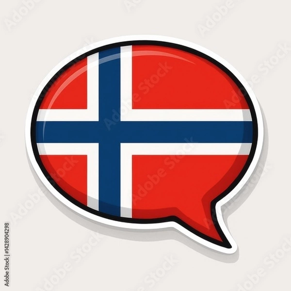 Obraz Norwegian flag Speech Bubble