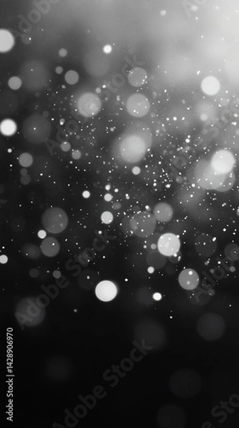 Fototapeta Black and white bokeh shimmer in silent air