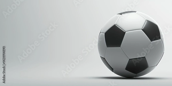 Obraz Soccer ball with white background.