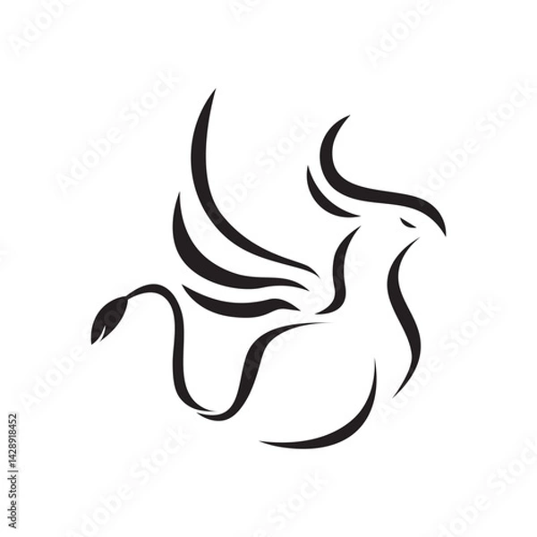 Fototapeta Griffin icon logo vector