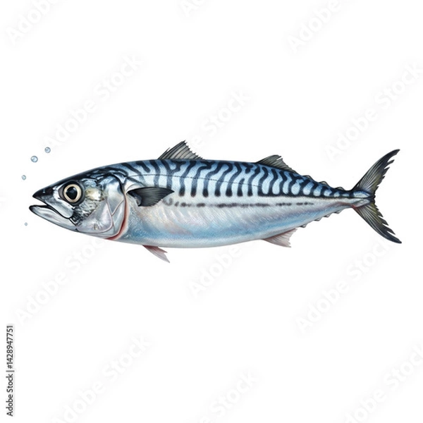 Obraz Realistic Mackerel Fish Side View