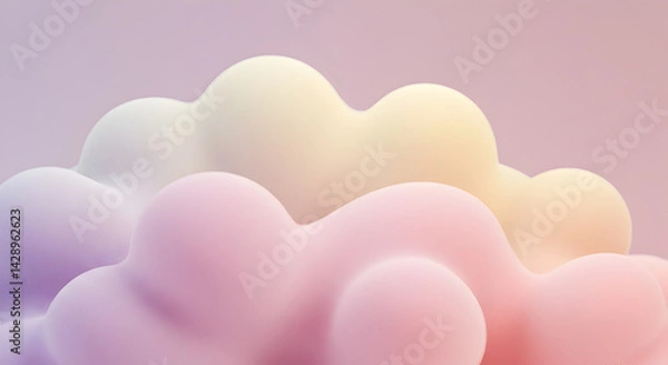 Obraz Pastel Blobs Floating Background With Dreamy Gradient Color Palette