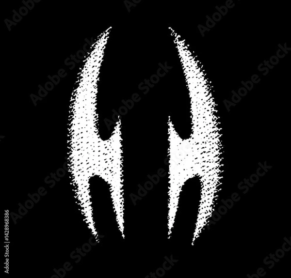 Fototapeta Unique abstract symbol evoking strength and mystery against a bold black background