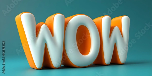 Obraz 3D Wow Text Illustration