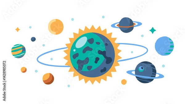 Fototapeta star sun in space, icon