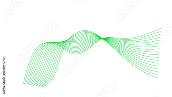 Fototapeta Abstract wave element for design. Digital frequency track equalizer. Stylized line art background. Vector illustration