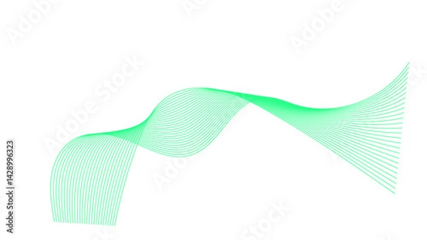 Obraz Abstract vector wavy lines flowing smooth curve colorful gradient purple blue on transparent background in concept