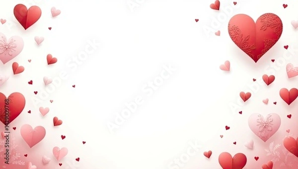 Fototapeta red hearts background