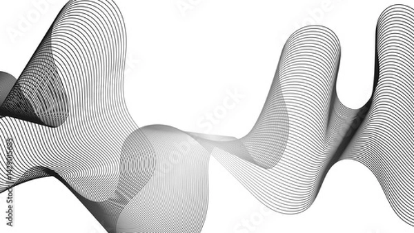 Fototapeta Abstract backdrop with grey wave gradient lines