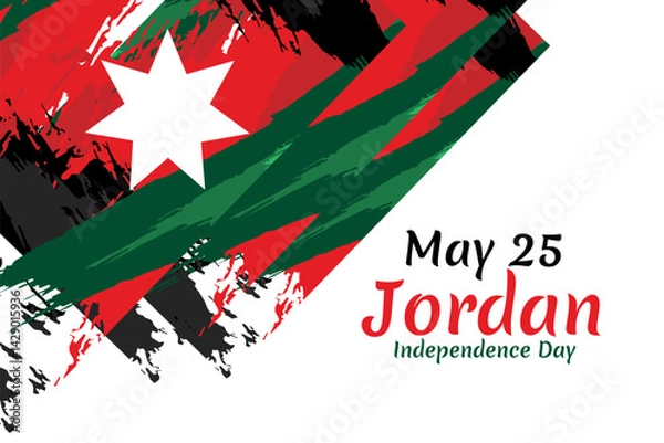 Fototapeta May 25 Kingdom of Jordan Independence Day vector illustration. Suitable for greeting card, poster and banner.