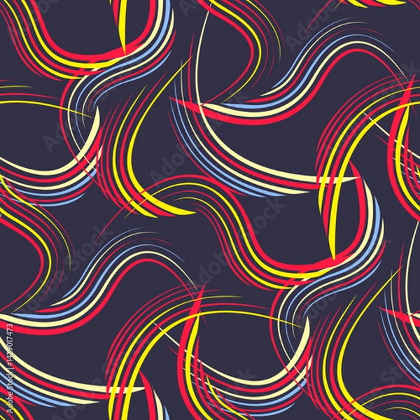 Obraz Vector - colored waves illustration seamless pattern.