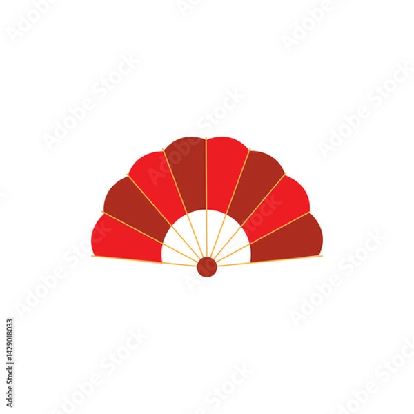 Obraz Hand Fan cartoon icon on a white background. Vector Illustration.