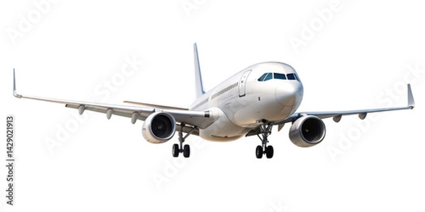 Obraz Sleek flying plane png commercial jet png airliner png transparent background image