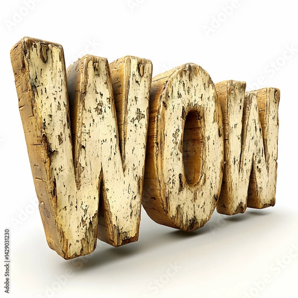 Obraz Wow 3D Wooden Text Render