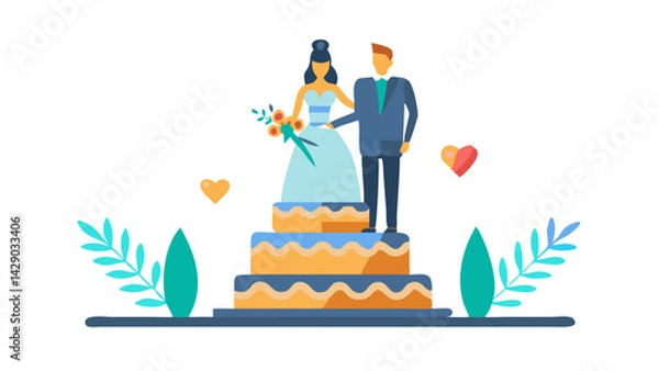 Fototapeta wedding cake, icon