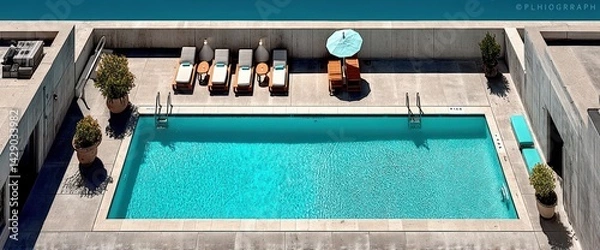 Obraz Rooftop Pool with Sunbeds