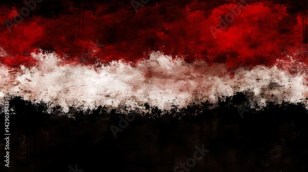 Obraz Grunge abstract red, white and black horizontal paint texture