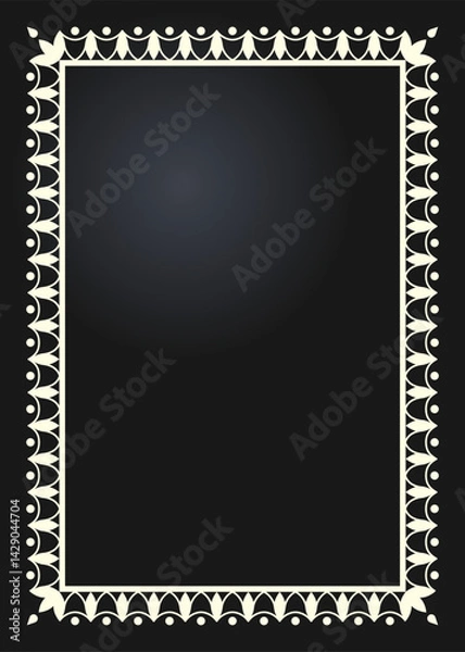 Fototapeta Floral rectangular golden frame. Festive design. Gold border with flowers. Frames vector