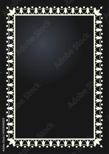 Fototapeta Floral rectangular golden frame. Festive design. Gold border with flowers. Frames vector