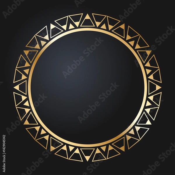 Fototapeta Beautiful round golden frame. Festive design. Gold border. Round frames vector