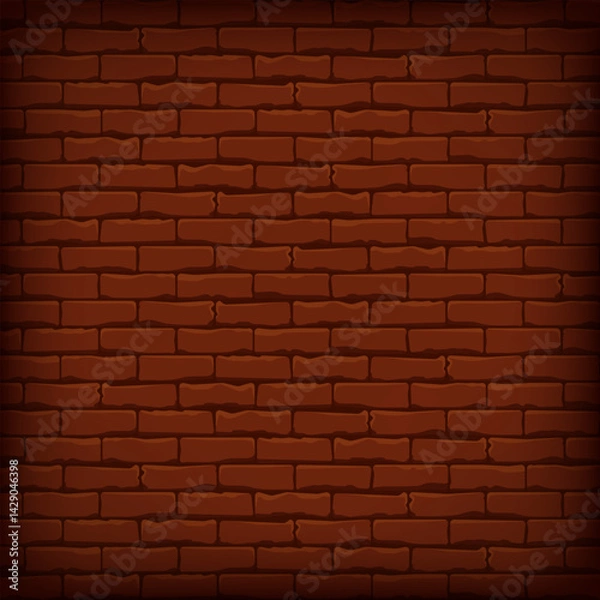 Fototapeta Square dark brown brick wall background