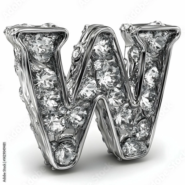 Obraz 3D Diamond Letter W Render