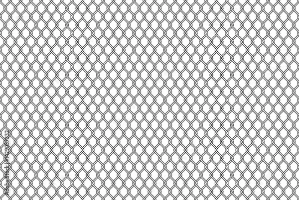 Fototapeta Rabitz Chain Link Fence Seamless Vector Pattern in Outline Style