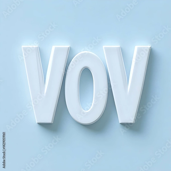Obraz 3D Render of VOV Letters on Blue
