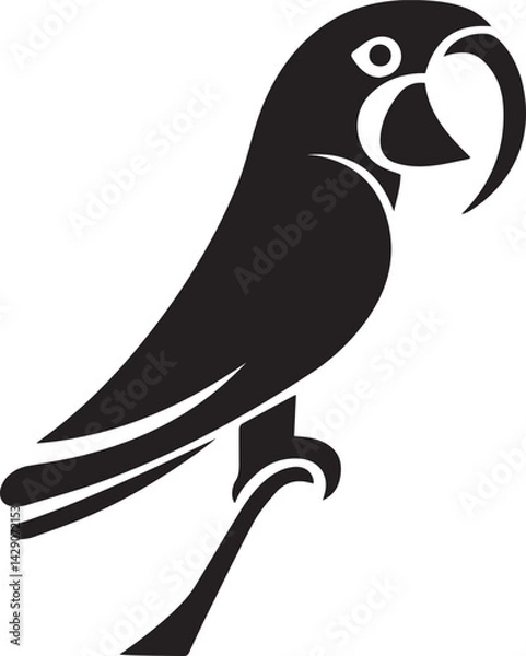 Fototapeta parrot logo design silhouette style vector minimal vector art illustration on a white background
