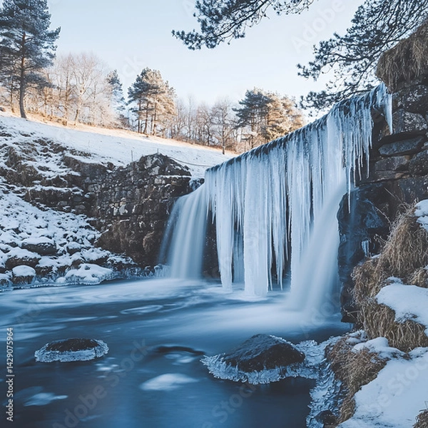 Obraz waterfall in winter