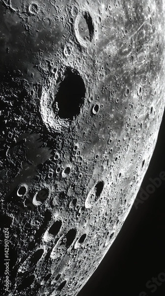 Obraz Space photography of the surface of the moon
