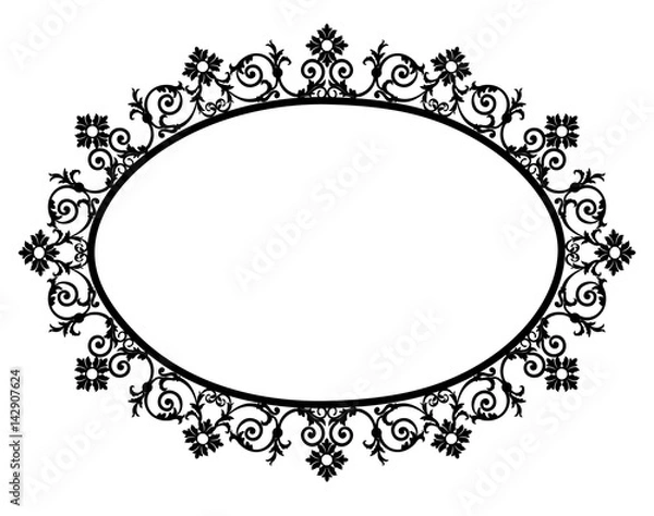 Fototapeta Black oval frame
