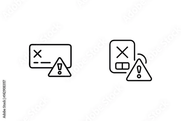 Fototapeta Payment Card Error Illustration For Website Interface Design And Mobile Applications