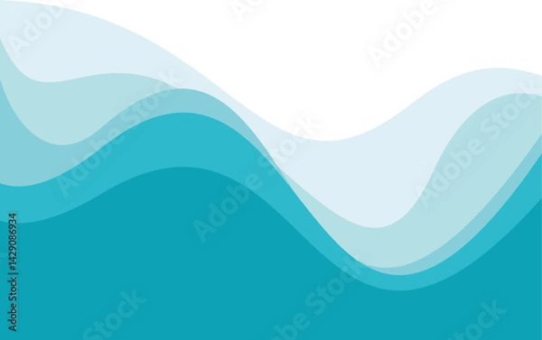Fototapeta Abstract Water wave vector illustration design background. Wavy Background for summer