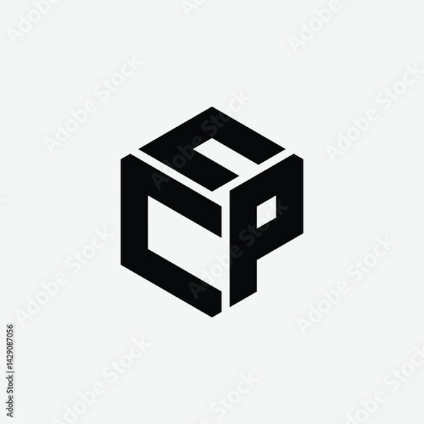 Fototapeta 226 a rectangle polygon hexagon shape alphabet word letter geometric educational learning logo N C P