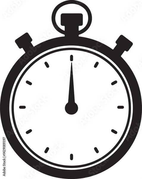 Fototapeta Stopwatch timer silhouette icon vector illustration