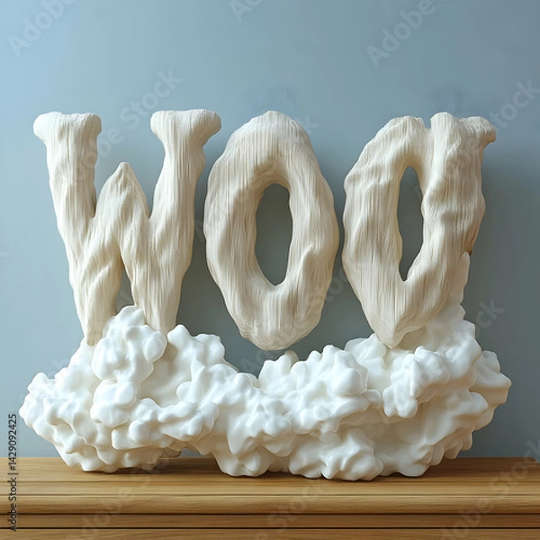 Obraz 3D Woo Text Render on Clouds